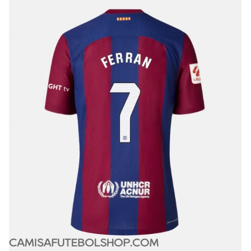 Camisa de time de futebol Barcelona Ferran Torres #7 Replicas 1º Equipamento Feminina 2023-24 Manga Curta